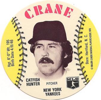 1976 Crane Potato Chips Discs #NNO Catfish Hunter Front