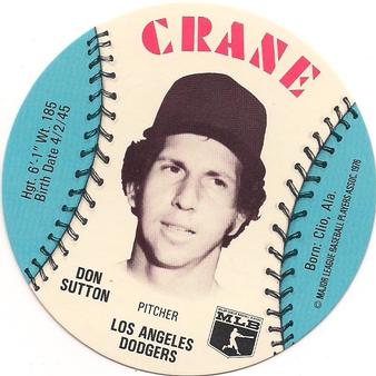 1976 Crane Potato Chips Discs #NNO Don Sutton Front