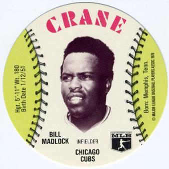 1976 Crane Potato Chips Discs #NNO Bill Madlock Front