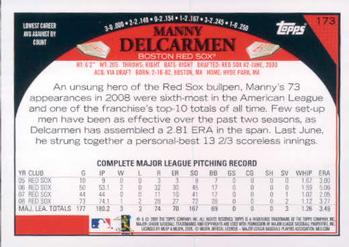 2009 Topps #173 Manny Delcarmen Back