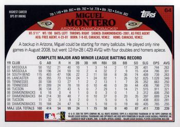 2009 Topps #64 Miguel Montero Back