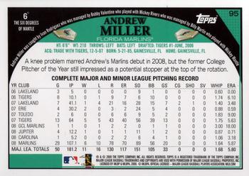 2009 Topps #95 Andrew Miller Back