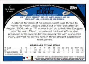 2009 Topps #214 Scott Elbert Back