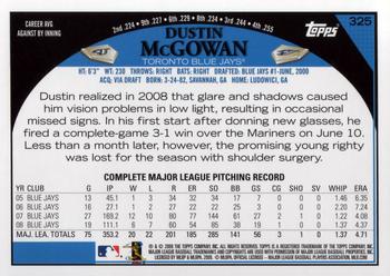 2009 Topps #325 Dustin McGowan Back