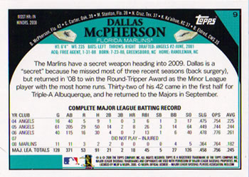 2009 Topps #9 Dallas McPherson Back