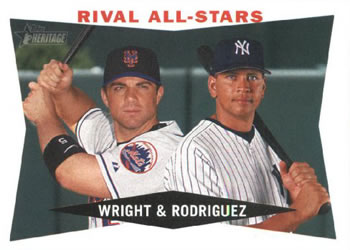 2009 Topps Heritage #160 Rival All-Stars (David Wright / Alex Rodriguez) Front