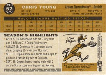 2009 Topps Heritage #52 Chris Young Back