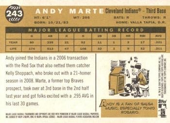2009 Topps Heritage #243 Andy Marte Back