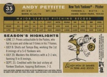 2009 Topps Heritage #35 Andy Pettitte Back