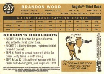 2009 Topps Heritage #527 Brandon Wood Back