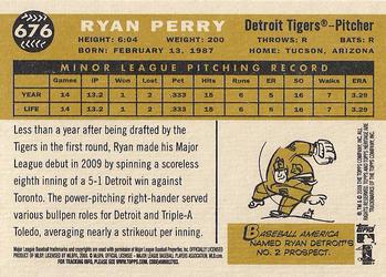 2009 Topps Heritage #676 Ryan Perry Back