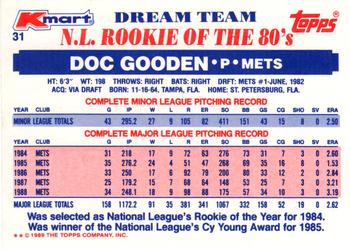 1989 Topps Kmart Dream Team #31 Doc Gooden Back