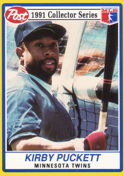1991 Post Cereal #28 Kirby Puckett Front