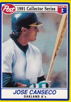 1991 Post Cereal #4 Jose Canseco Front