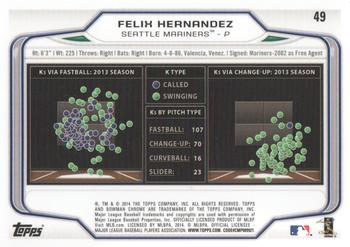 2014 Bowman Chrome #49 Felix Hernandez Back