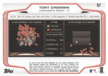 2014 Bowman Chrome #57 Tony Cingrani Back
