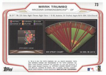 2014 Bowman Chrome #73 Mark Trumbo Back