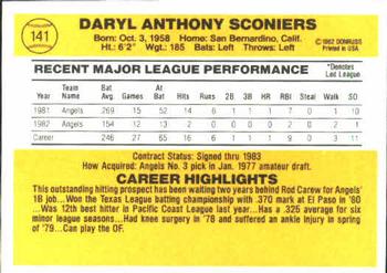 1983 Donruss #141 Daryl Sconiers Back