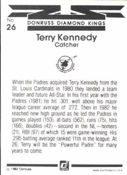 1983 Donruss #26 Terry Kennedy Back