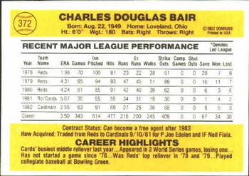 1983 Donruss #372 Doug Bair Back