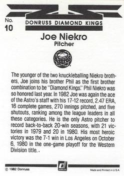 1983 Donruss #10 Joe Niekro Back