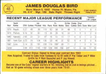 1983 Donruss #48 Doug Bird Back