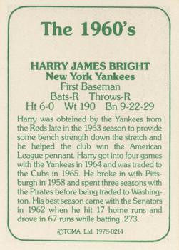 1978 TCMA The 1960's I #0214 Harry Bright Back