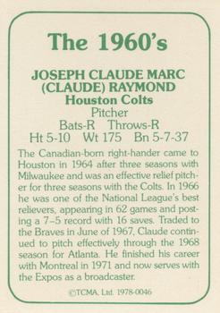 1978 TCMA The 1960's I #0046 Claude Raymond Back