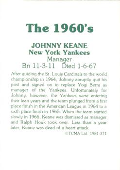 1981 TCMA The 1960's II #371 Johnny Keane Back