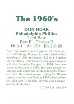 1981 TCMA The 1960's II #388 Don Hoak Back