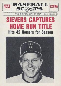 1961 Nu-Cards Baseball Scoops #423 Roy Sievers   Front