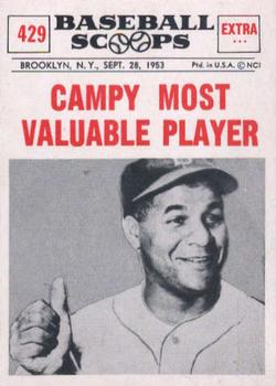 1961 Nu-Cards Baseball Scoops #429 Roy Campanella   Front