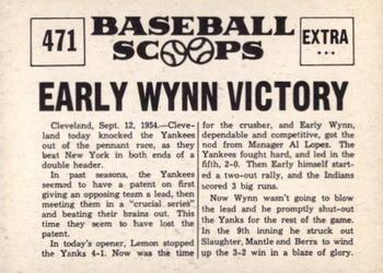1961 Nu-Cards Baseball Scoops #471 Early Wynn   Back