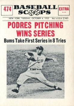 1961 Nu-Cards Baseball Scoops #474 Johnny Podres   Front