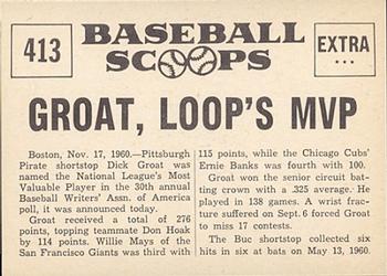 1961 Nu-Cards Baseball Scoops #413 Dick Groat   Back