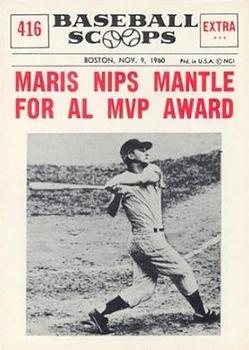 1961 Nu-Cards Baseball Scoops #416 Roger Maris   Front