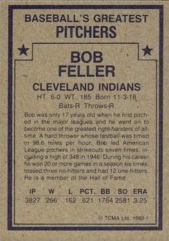 1982 TCMA Baseball's Greatest Pitchers (Tan Back) #1 Bob Feller Back