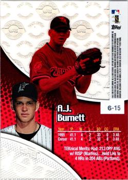 2000 Topps Tek - Pattern 15 #6-15 A.J. Burnett Back