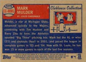 2006 Topps Heritage - Clubhouse Collection Relics #CC-MMU Mark Mulder Back