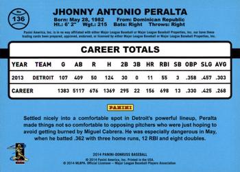 2014 Donruss - Stat Line Career #136 Jhonny Peralta Back