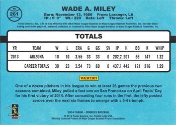 2014 Donruss - Stat Line Career #261 Wade Miley Back