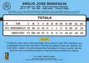 2014 Donruss - Stat Line Career #275 Emilio Bonifacio Back