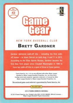 2014 Donruss - Game Gear #42 Brett Gardner Back