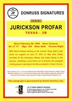 2014 Donruss - Donruss Signatures #JP Jurickson Profar Back