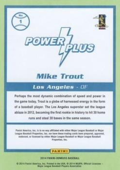 2014 Donruss - Power Plus #1 Mike Trout Back