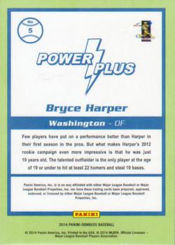 2014 Donruss - Power Plus #5 Bryce Harper Back