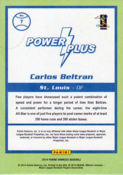 2014 Donruss - Power Plus #7 Carlos Beltran Back