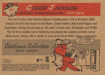 2007 Topps Heritage - Clubhouse Collection Relics #CC-CSJ Conor Jackson Back