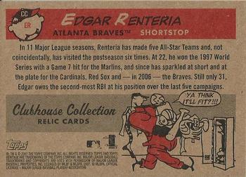 2007 Topps Heritage - Clubhouse Collection Relics #CC-ER Edgar Renteria Back