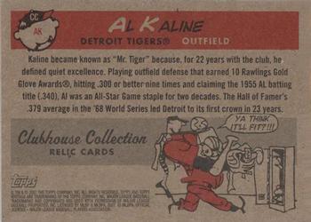 2007 Topps Heritage - Clubhouse Collection Relics #CC-AK Al Kaline Back